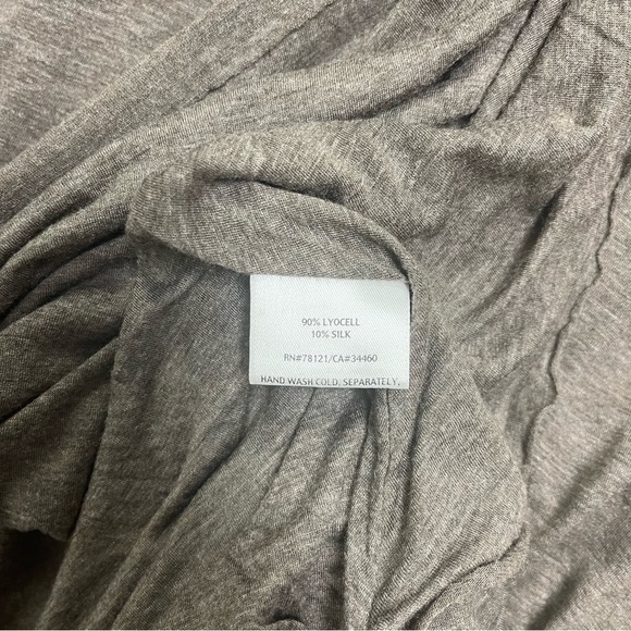 Eileen Fisher Dress Women's Size Small Dark Taupe Cowl‎ Neck Asymmetrical Silk - Picture 7 of 7